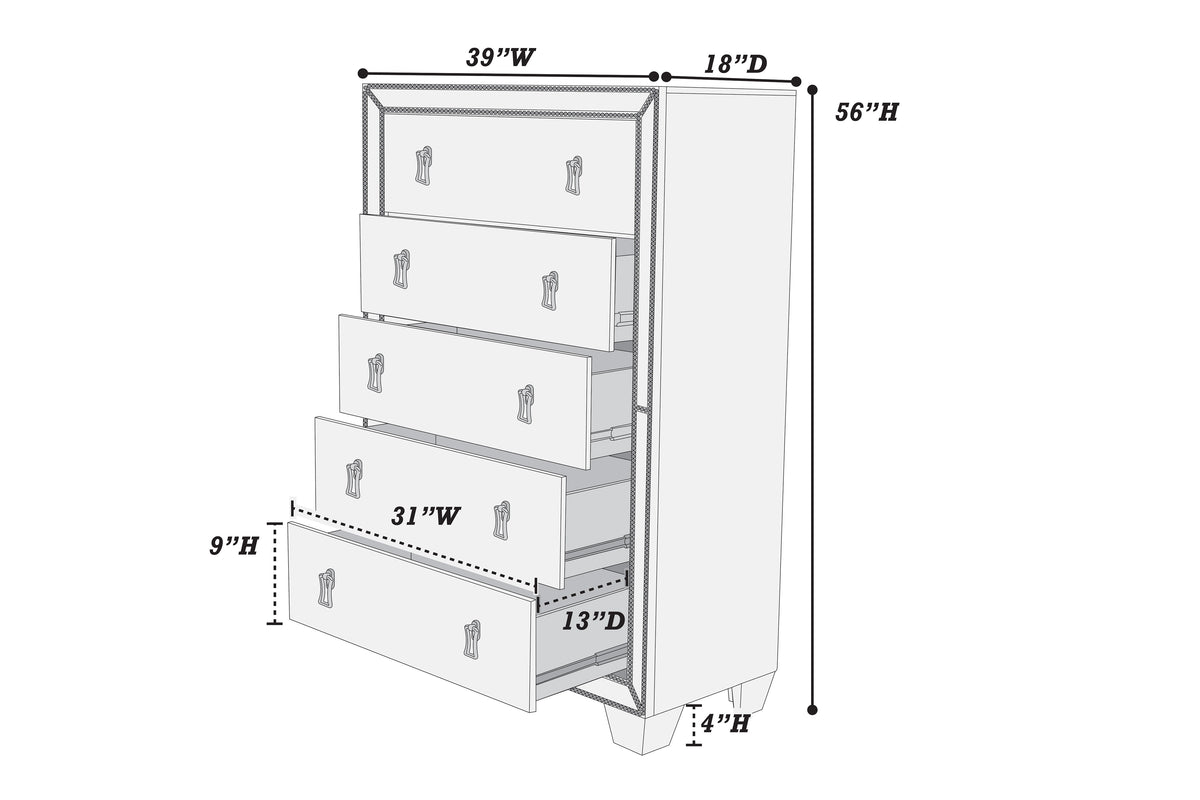Chest W/Stainless Panel - Silver