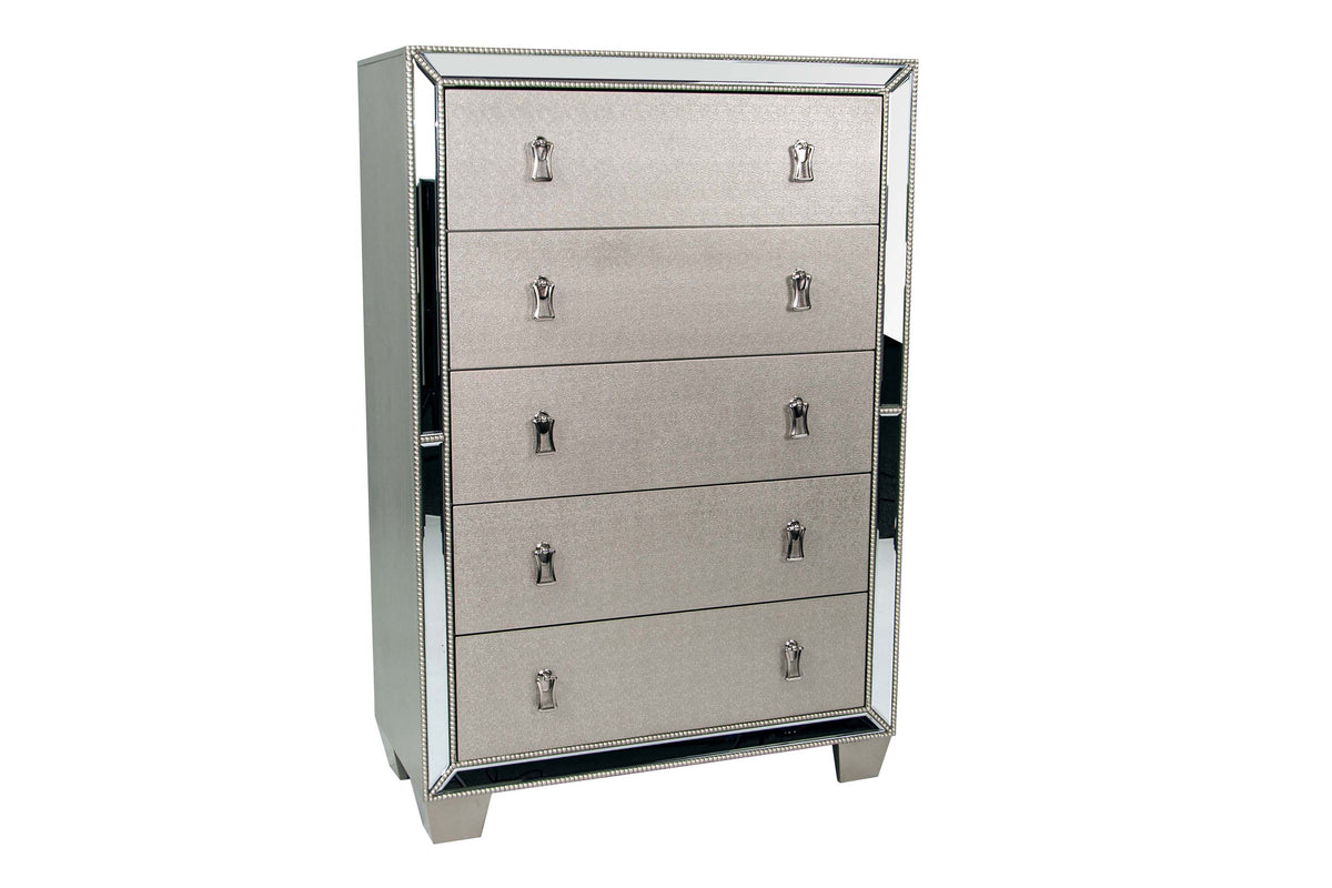 Chest W/Stainless Panel - Silver