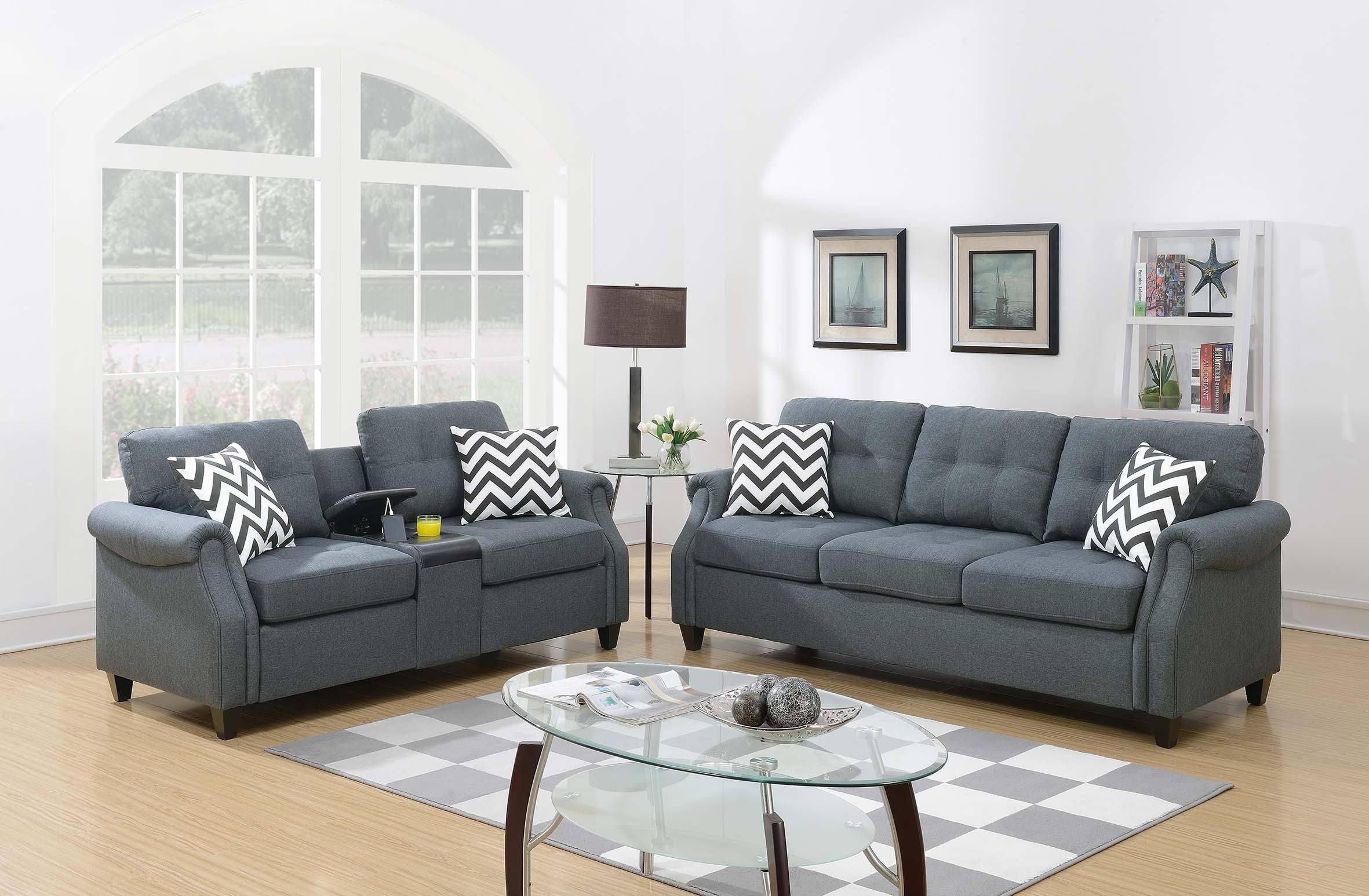 2-Piece Sofa Set - Blue Grey