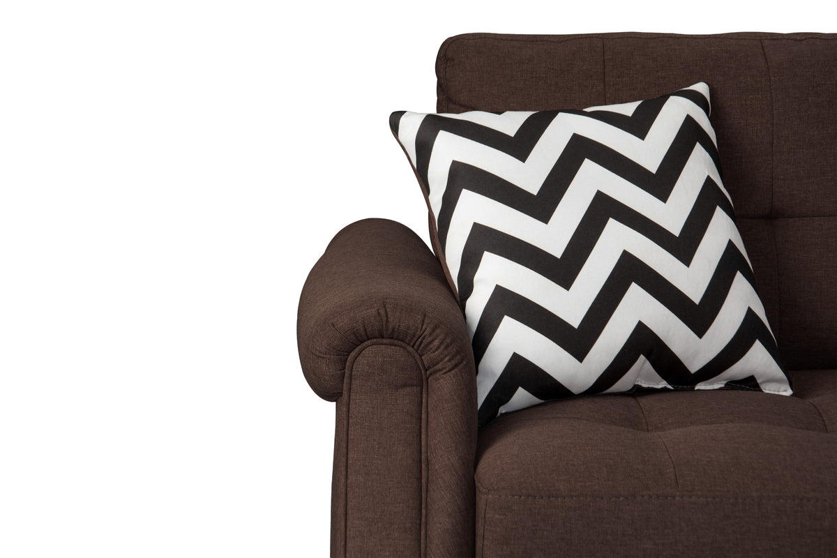 Sectional Set W/2 Accent Pillows - Dark Coffee