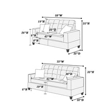 Load image into Gallery viewer, 2-Pcs Sofa Set - Charcoal
/Espresso