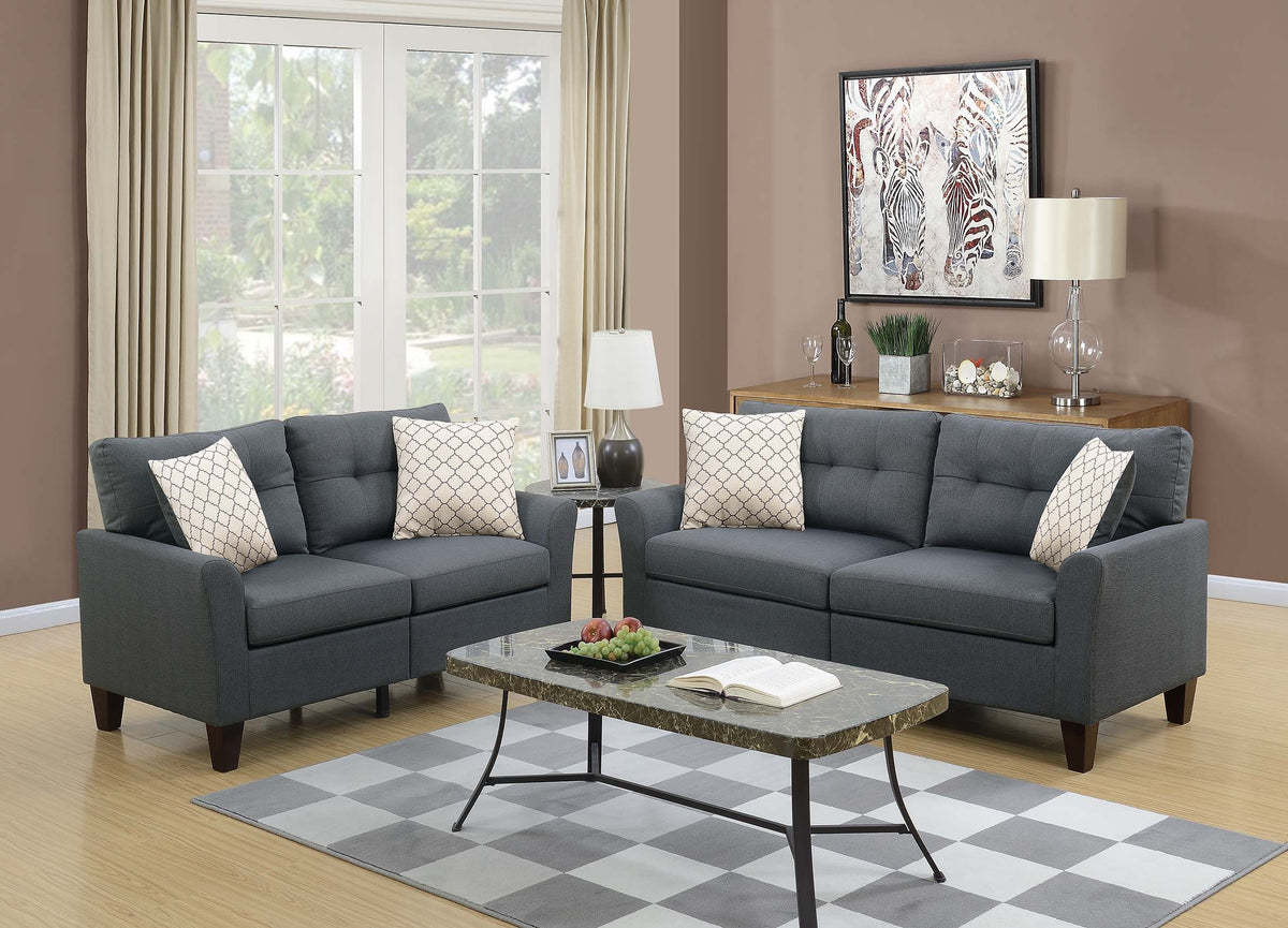 2-Pcs Sofa Set - Charcoal
/Espresso