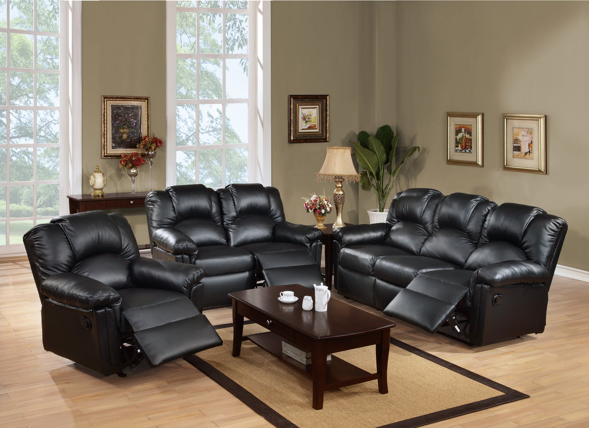 Rocker/Recliner- Bonded Leather/Black - Black