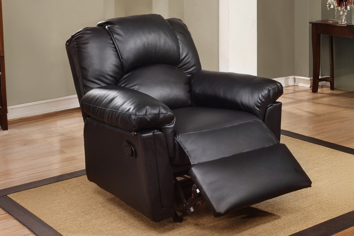 Rocker/Recliner- Bonded Leather/Black - Black