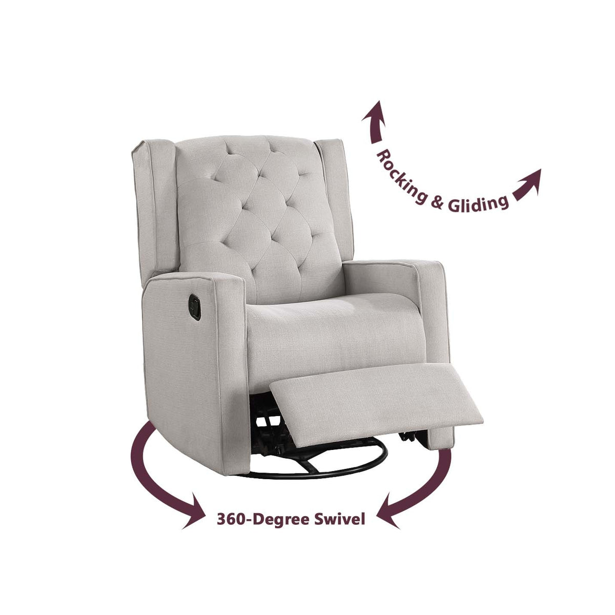 Swivel Glider Recliner - Dark Gray