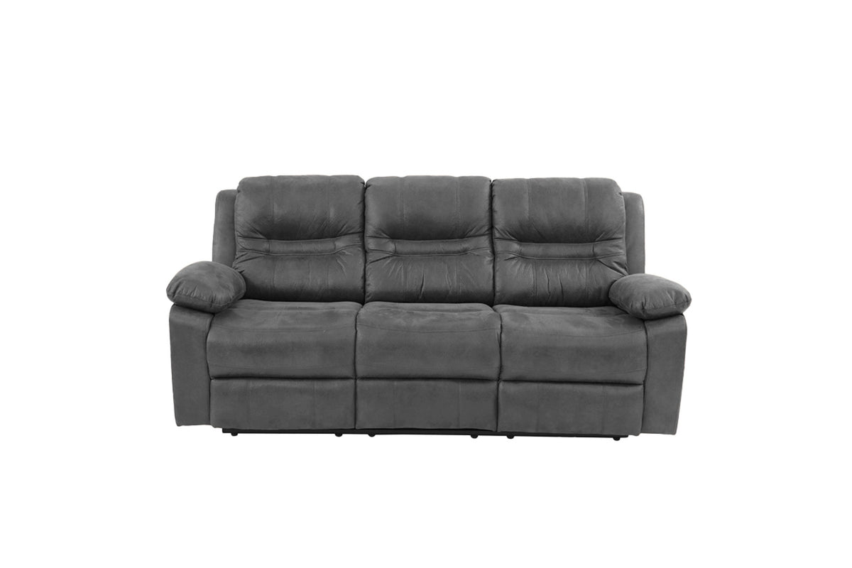 Reclining Sofa/Handle/Leatherette/Slate Blue - Slate Blue