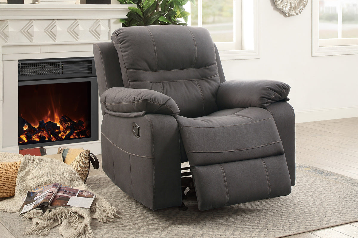 Rocker Recliner/Handle/Leatherette/Slate Blue - Slate Blue
