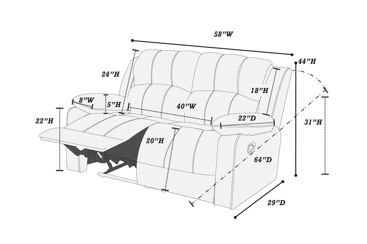 Reclining Loveseat/Choco Suede - Choco Suede