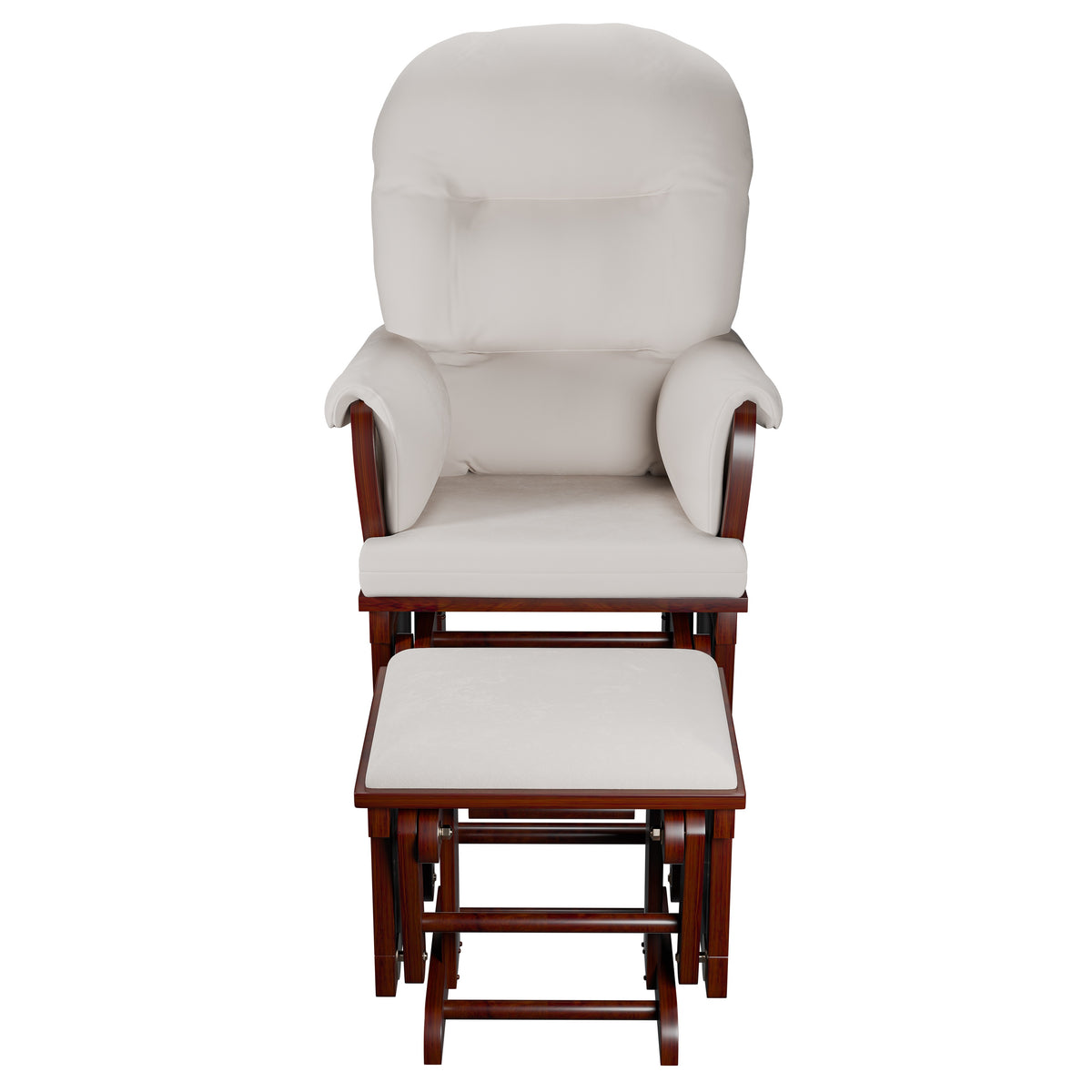 Glider W/Ottoman - Beige /Espresso