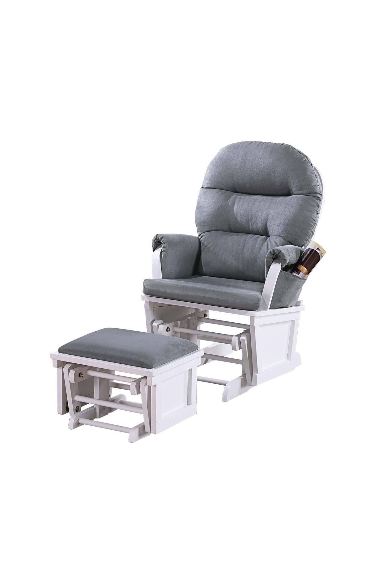 Glider W/Ottoman - Dark Gray /Espresso