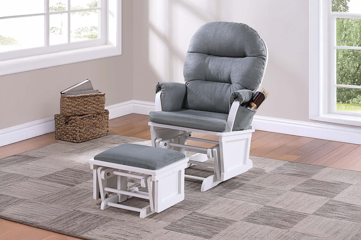 Glider W/Ottoman - Dark Gray /Espresso