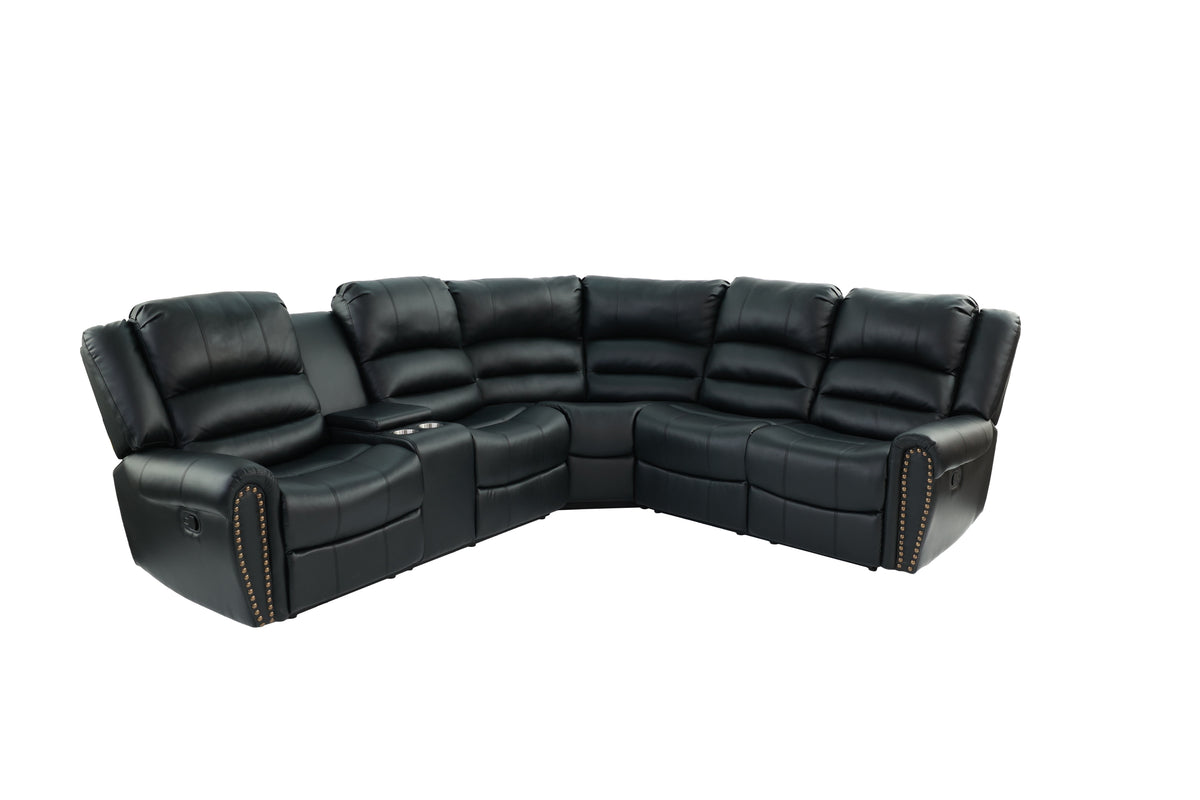 3-Pc Reclining Sectional Set - Black