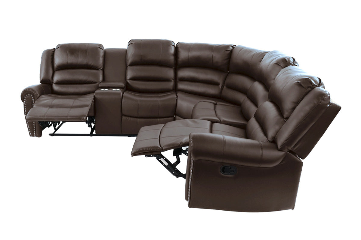 3-Pc Reclining Sectional Set - Dark Brown