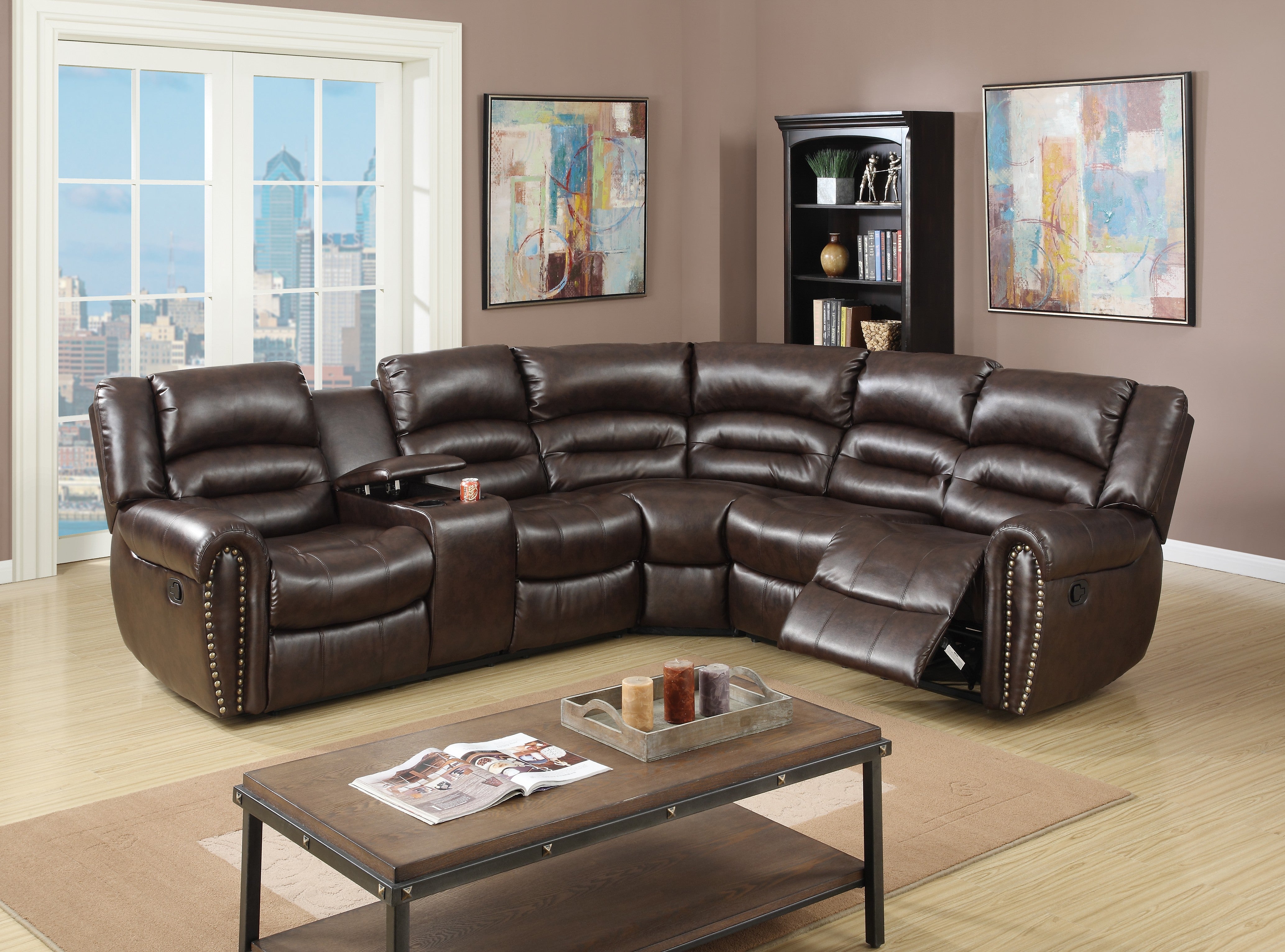 Motion Sectional - Dark Brown