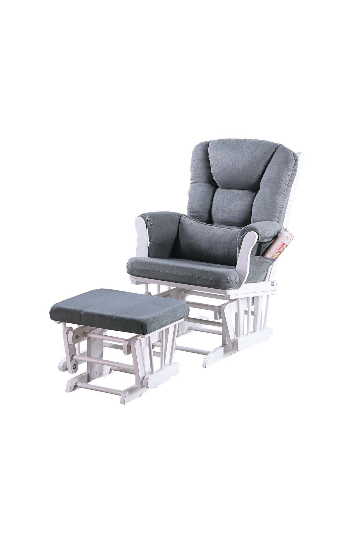 Glider W/Ottoman - Dark Gray /Espresso