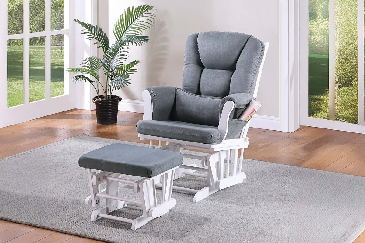 Glider W/Ottoman - Dark Gray /Espresso