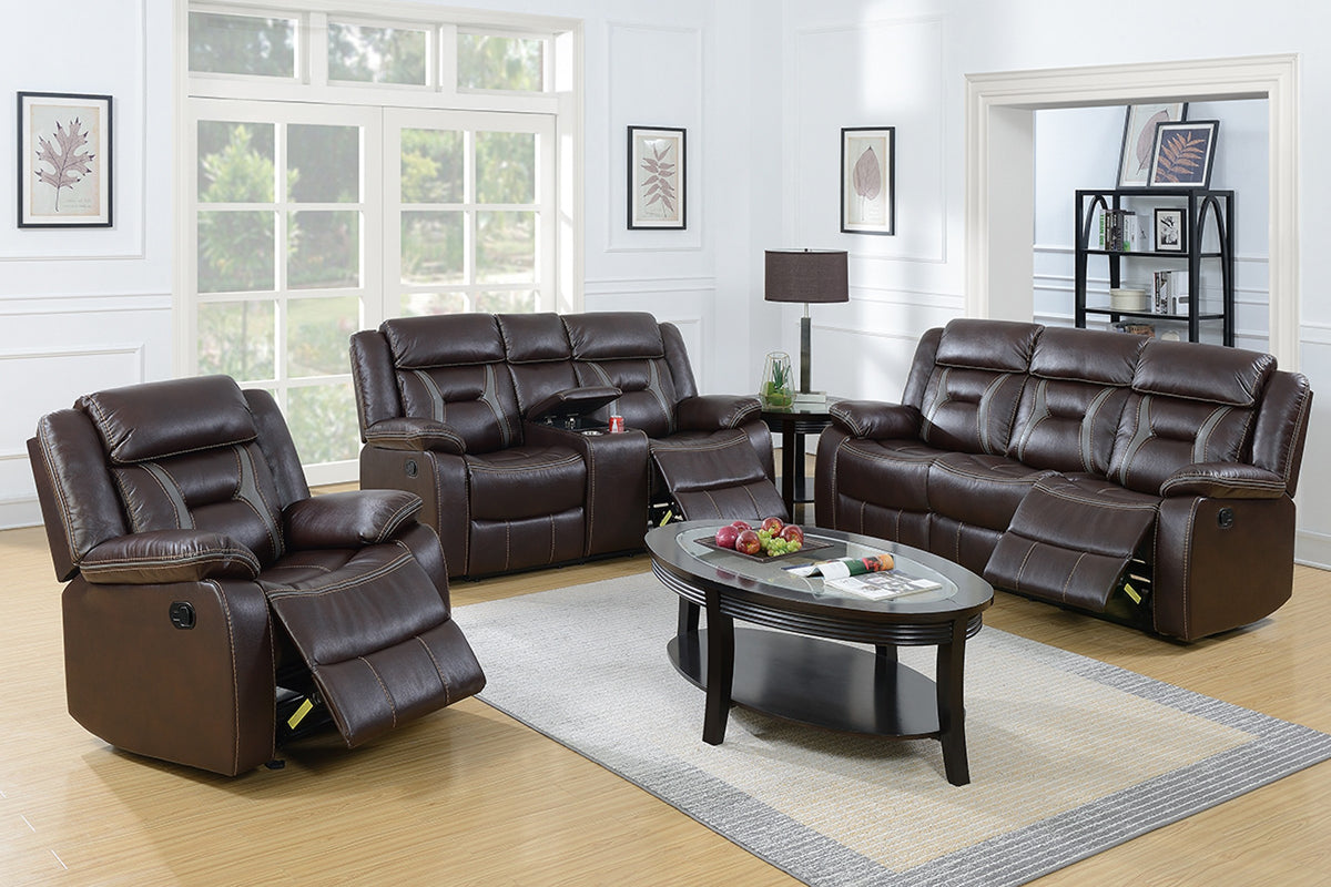 Reclining Sofa - Dark Brown