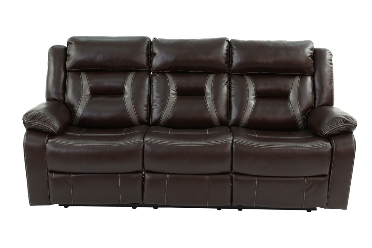 Reclining Sofa - Dark Brown