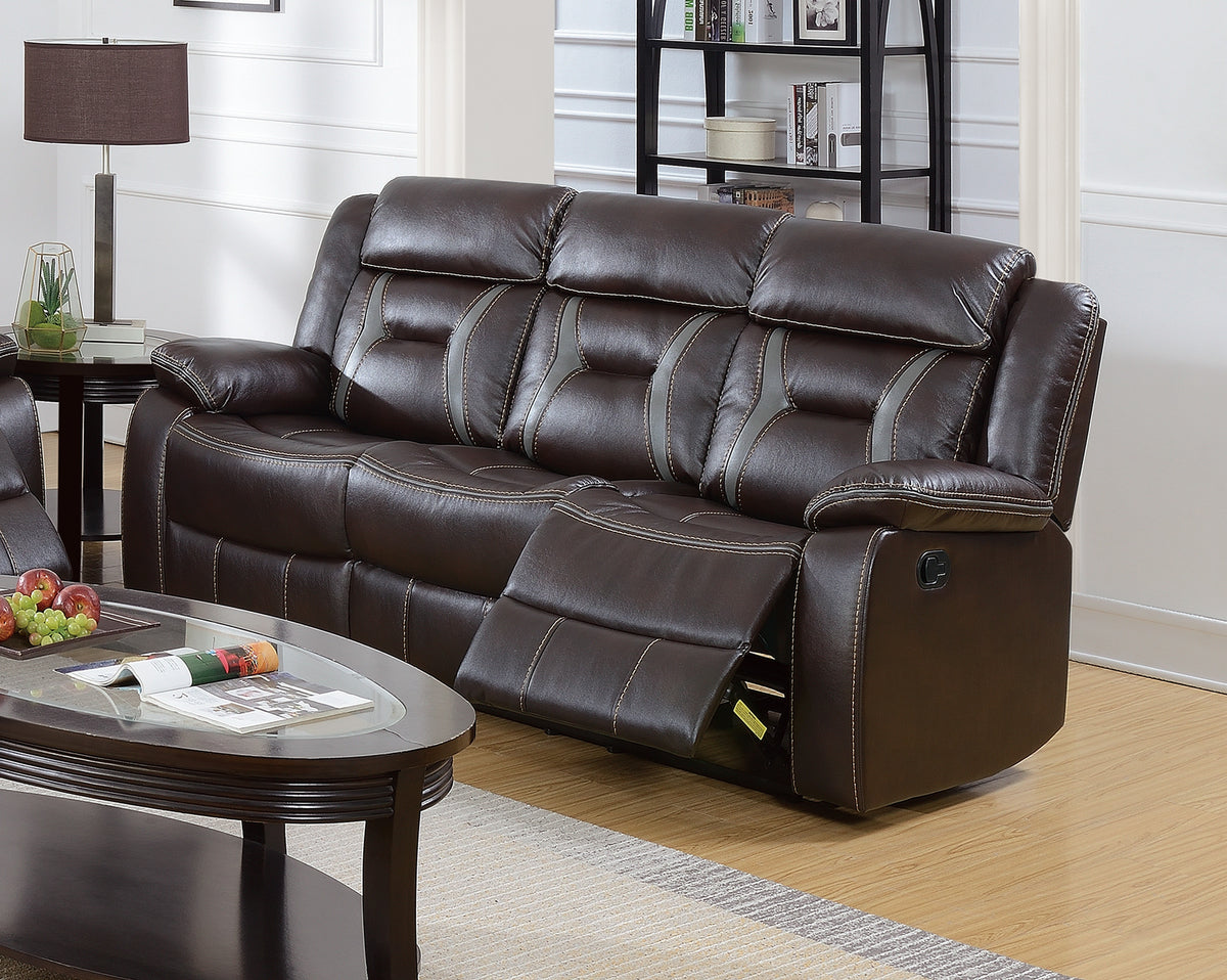 Reclining Sofa - Dark Brown