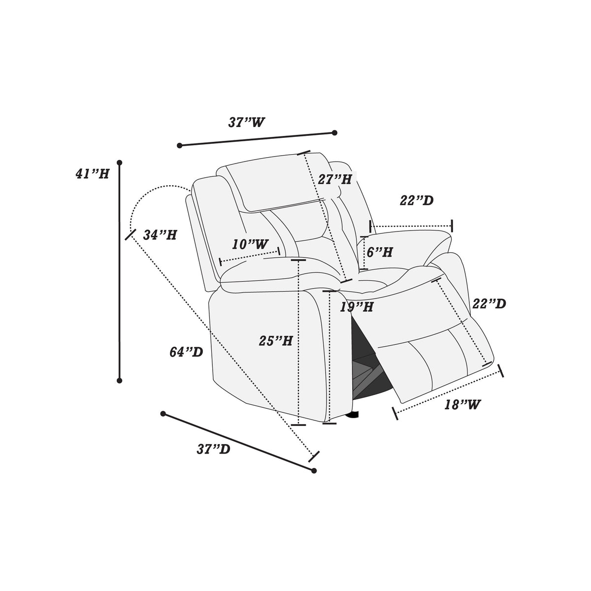 Glider Recliner - Dark Brown