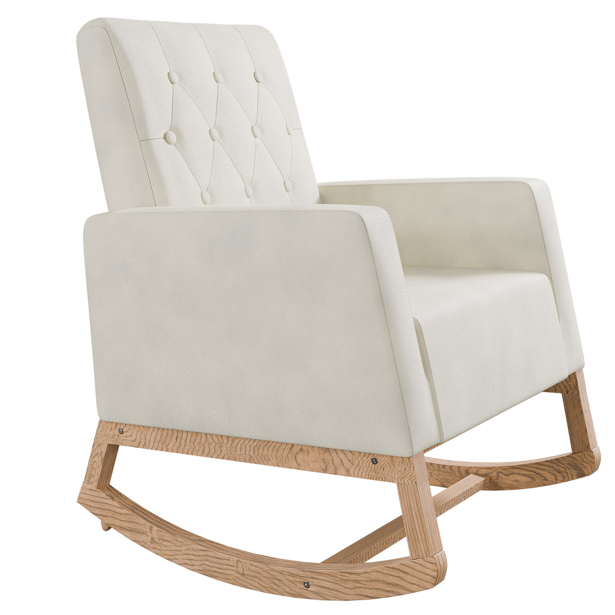 Rocker Chair - Ivory Beige/Espresso
