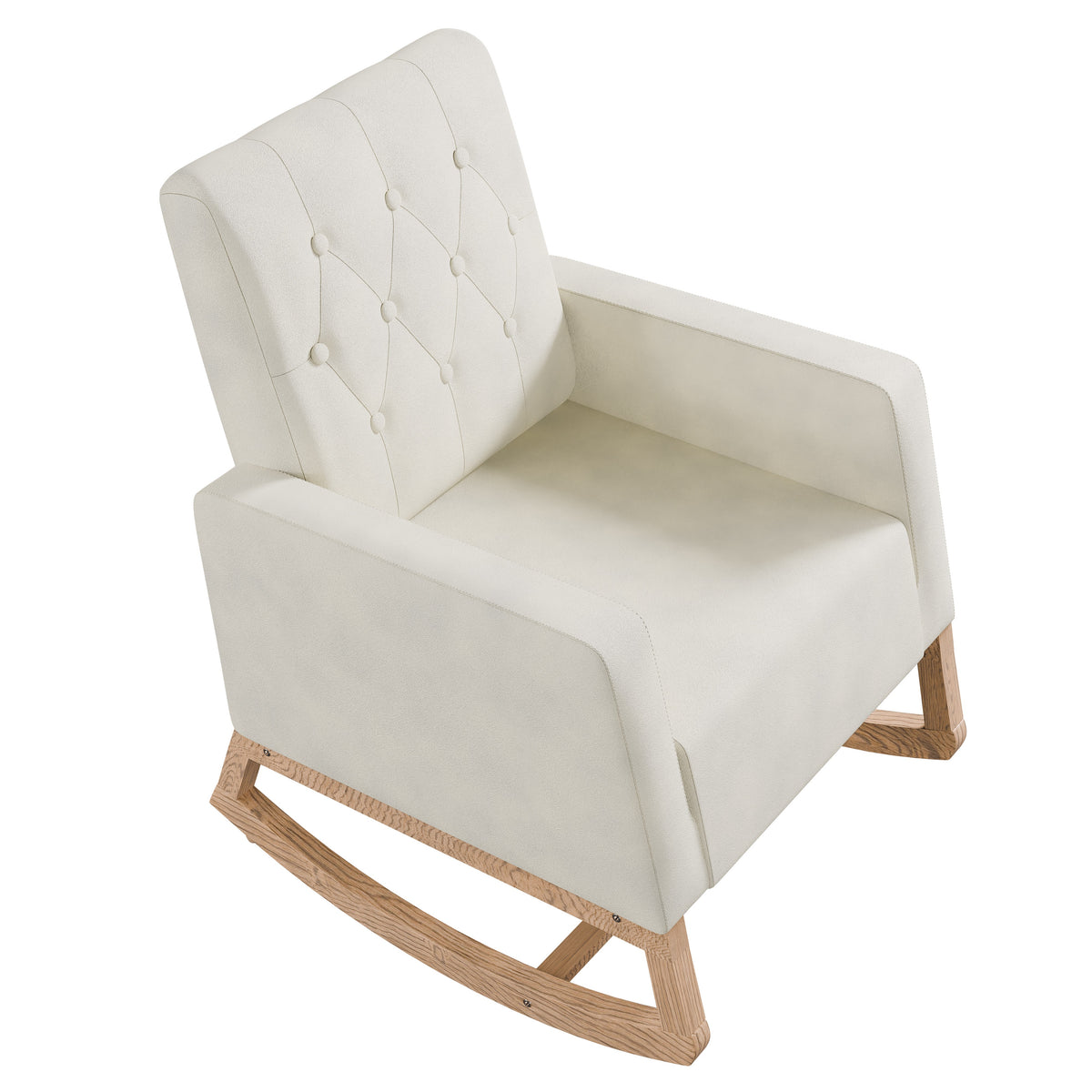 Rocker Chair - Ivory Beige/Espresso