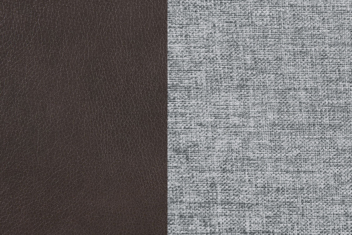 3-Pcs Sectional Set W/2 Accent Pillows - Grey+Chocolate/Dark Coffee