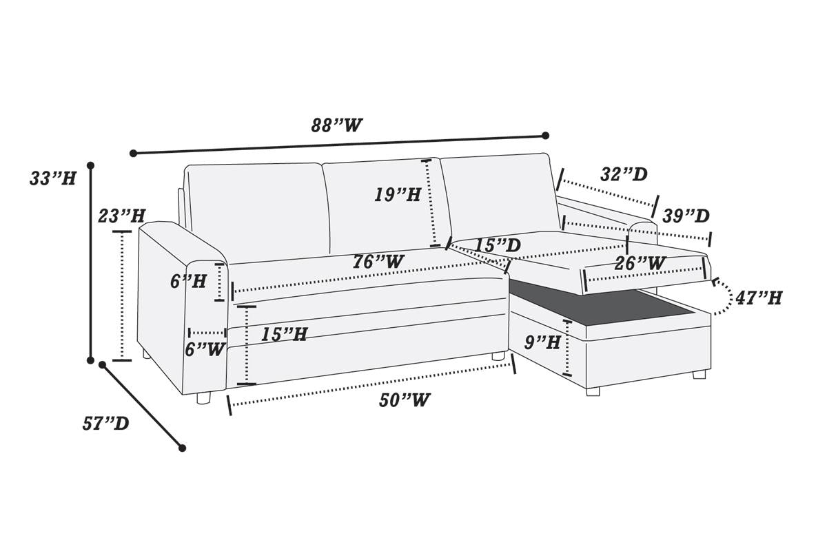 2-Pcs Sectional Set f6574 Pou