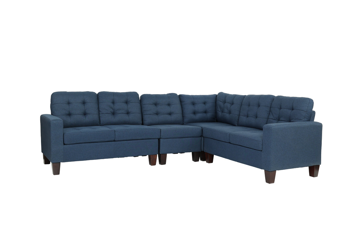 4-Pcs Sectional W 2 Accent Pillows - Navy
/Espresso