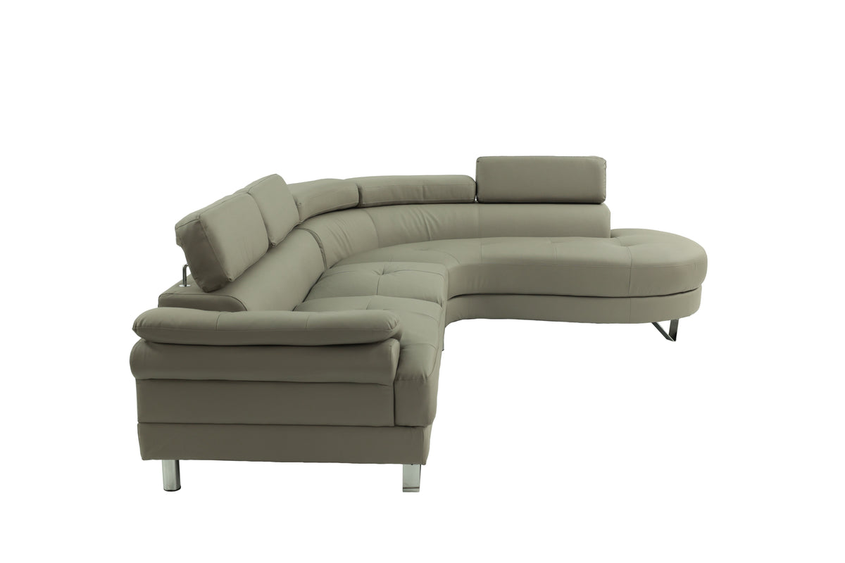 2-Pcs Sectional - Light Grey