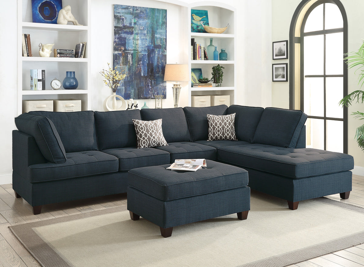 2-Pcs Sectional Set - Dark Blue