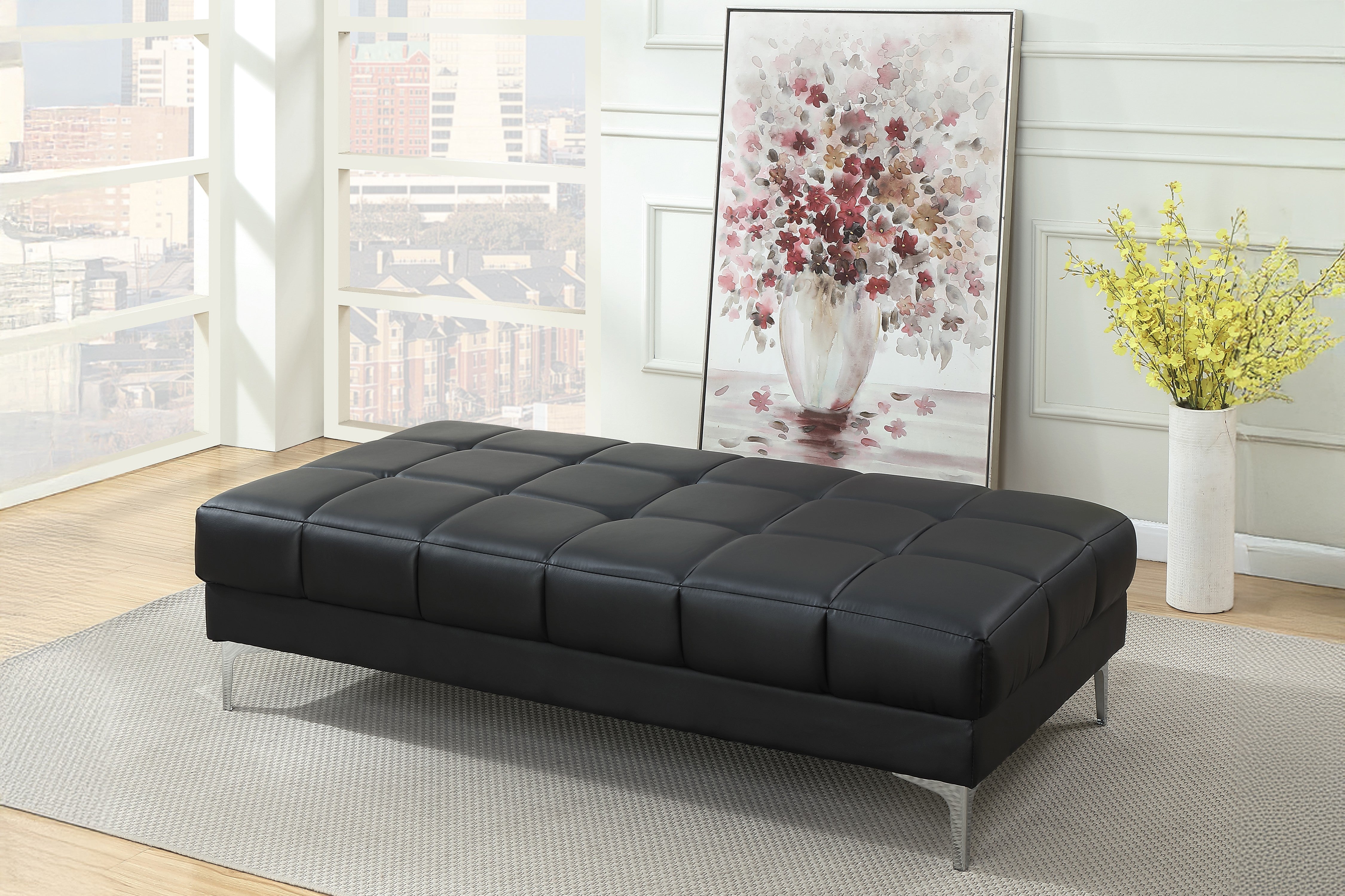 Cocktail Ottoman - Black