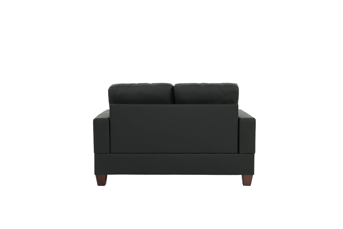 2-Pcs Sofa Set/Black  Pu - Black/Dark Coffee