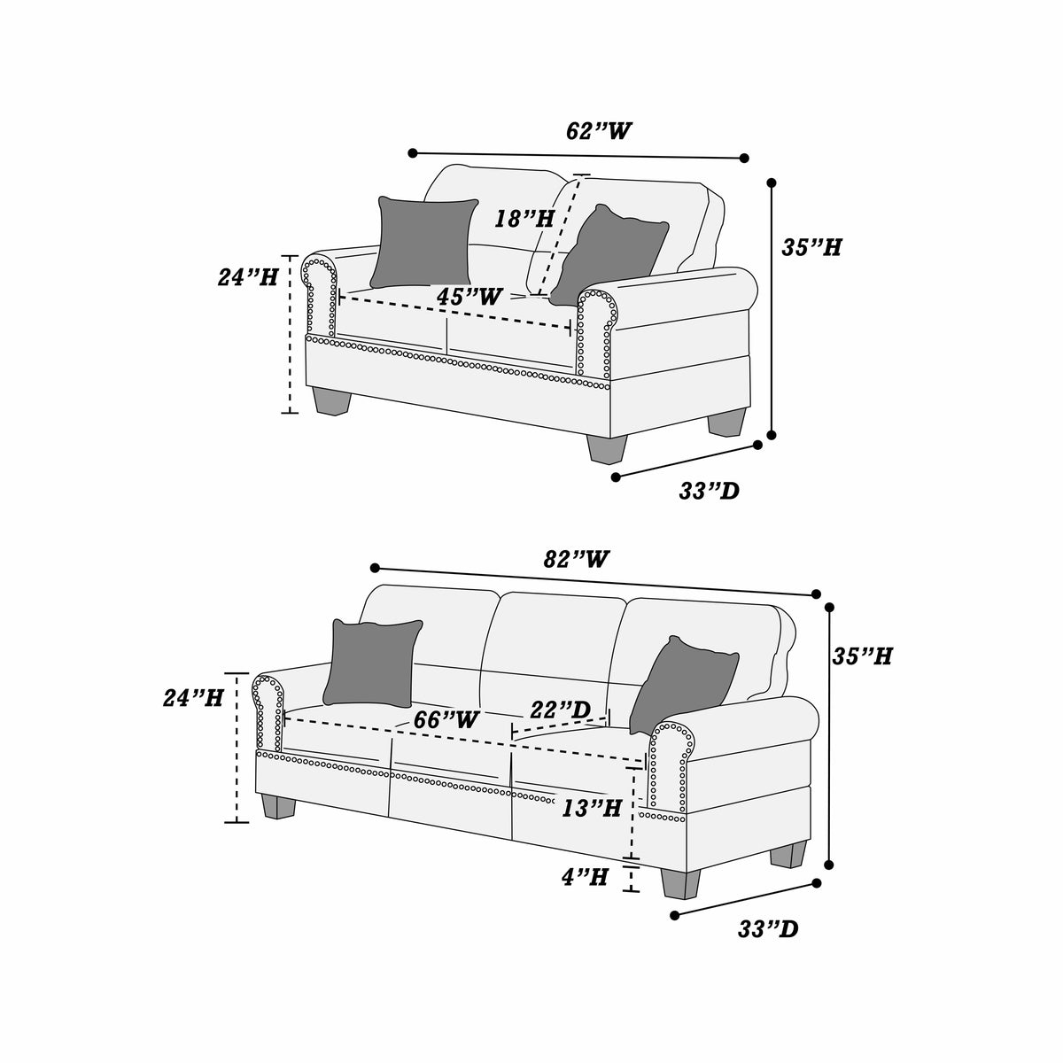 2-Pcs Sofa Set/Espresso Bonded Leather - Espresso/Dark Coffee