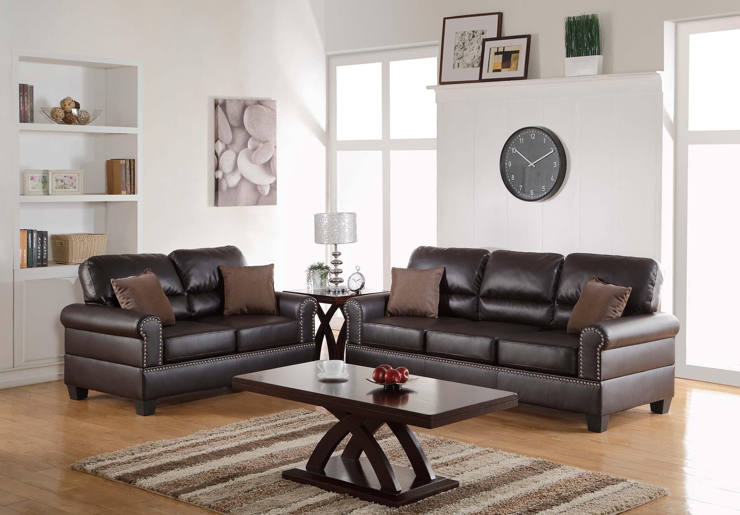2-Piece Sofa Set - Espresso/Dark Coffee