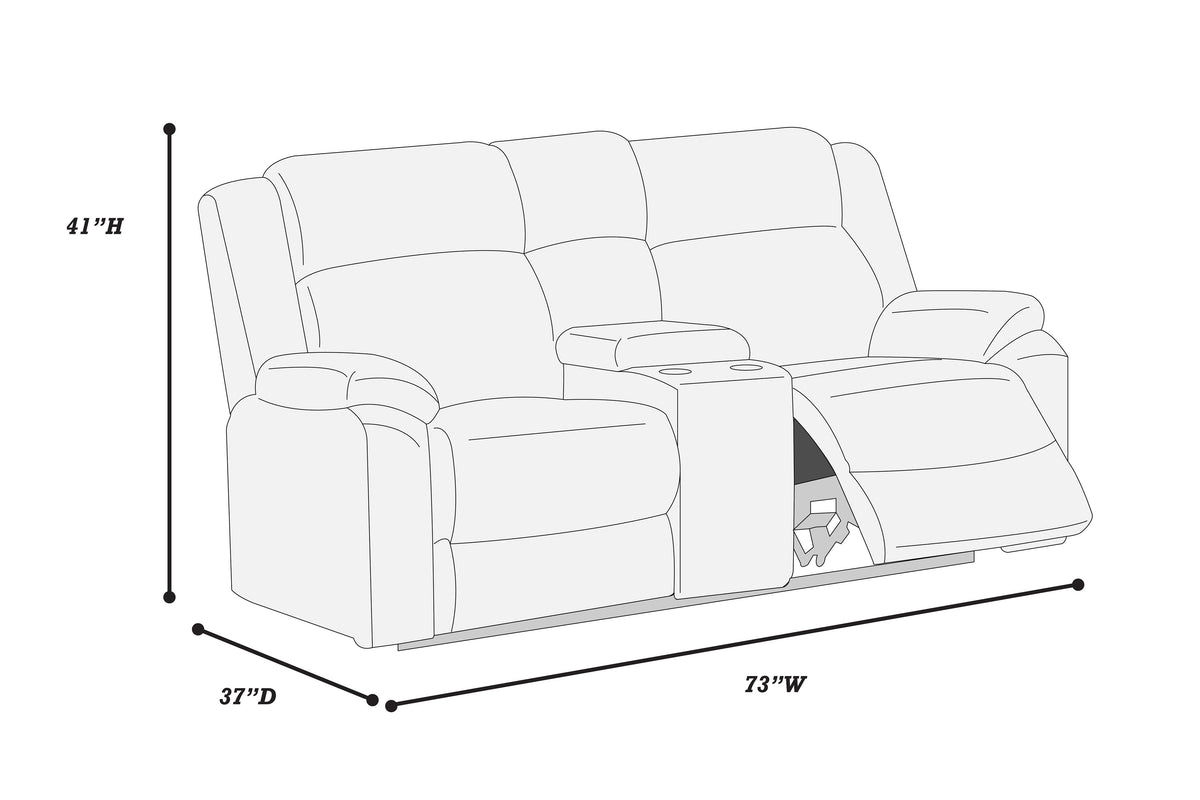 Recliner Loveseat W/Console - Smoke