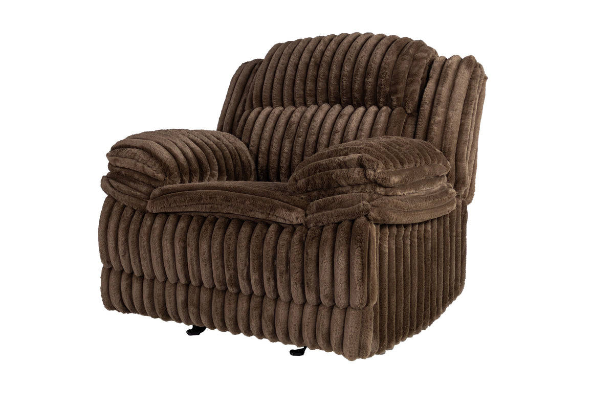 Glider Recliner-Choco Fur Like Corduroy - Chocolate