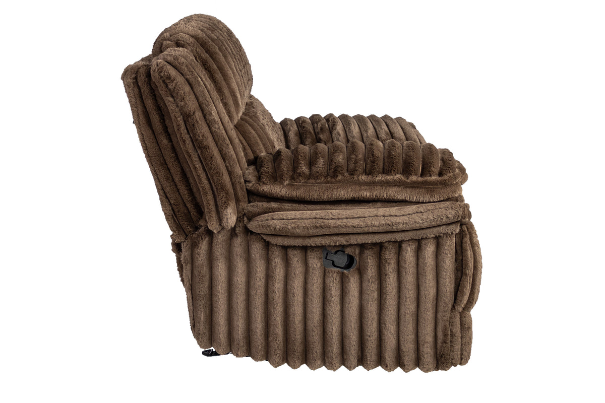 Glider Recliner-Choco Fur Like Corduroy - Chocolate
