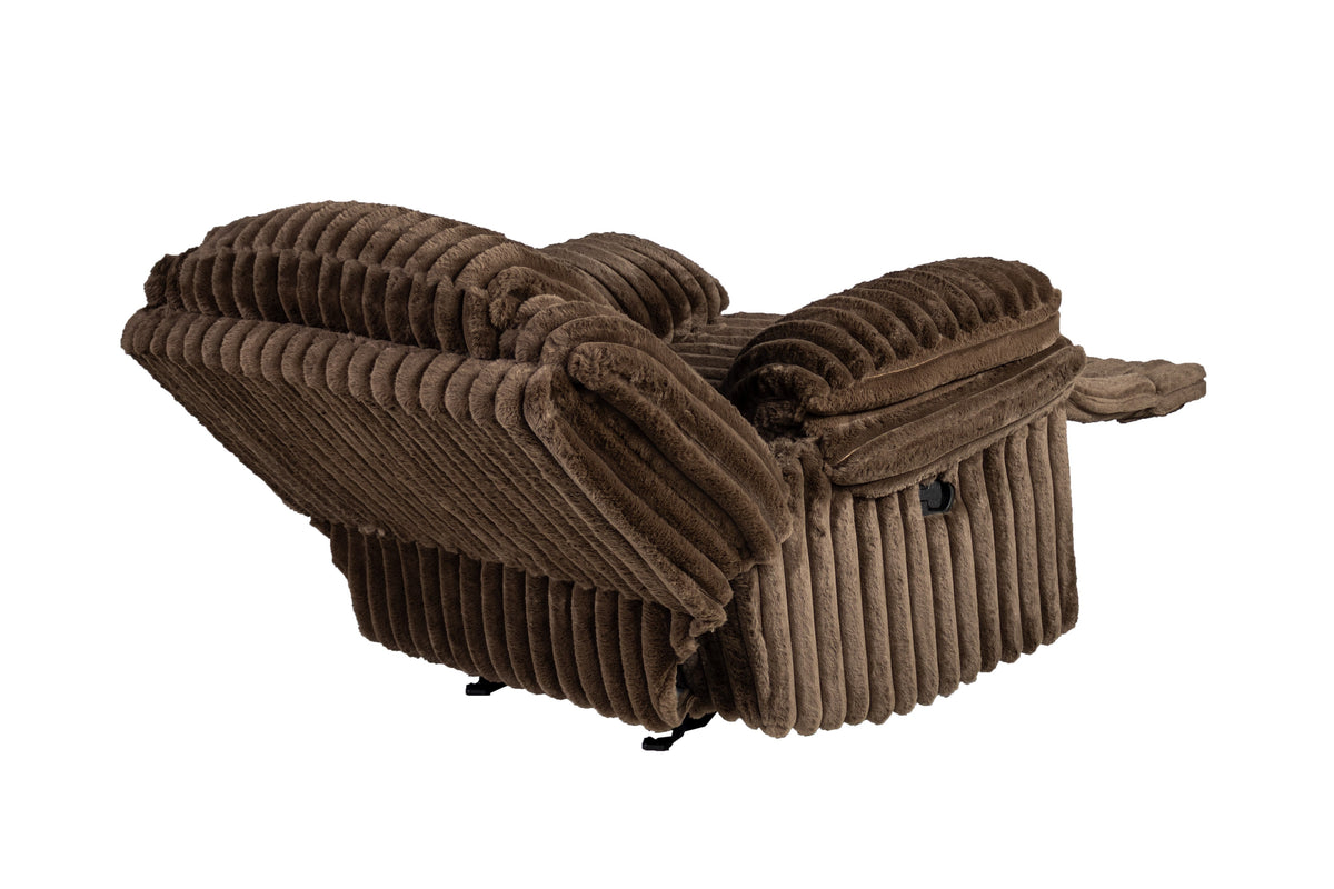 Glider Recliner-Choco Fur Like Corduroy - Chocolate