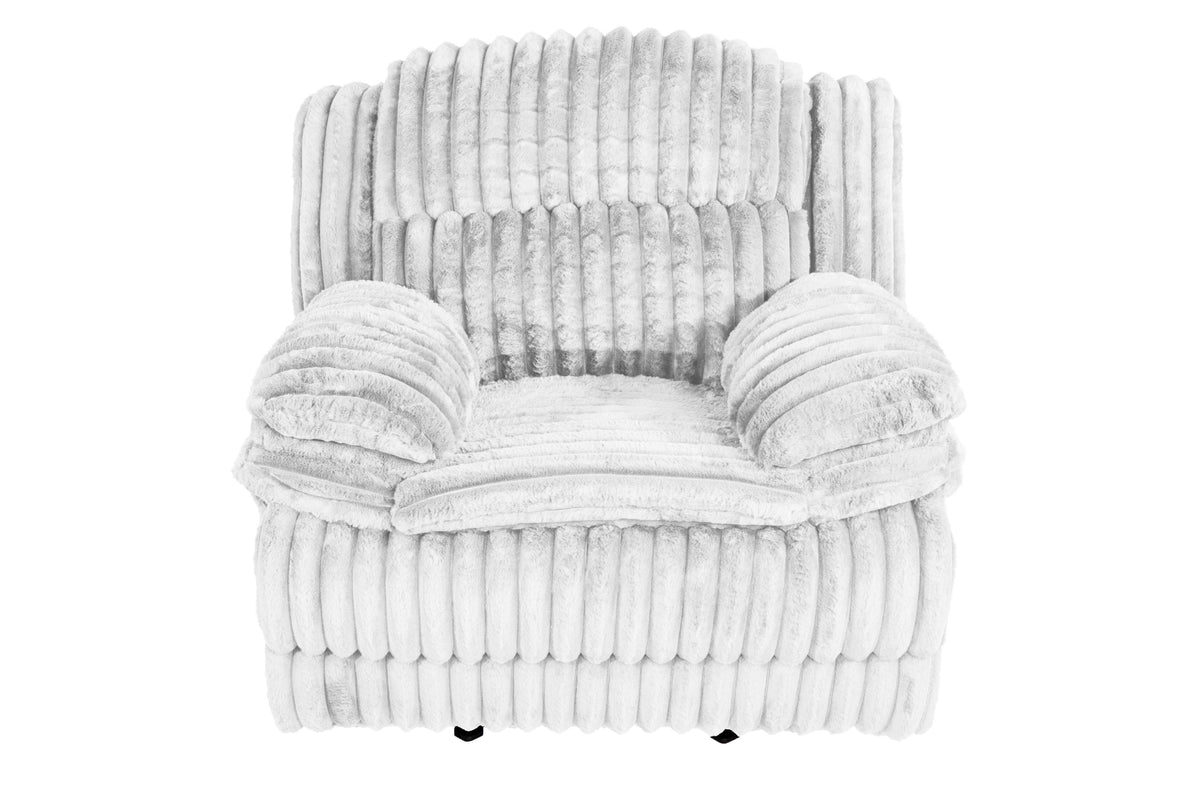 Glider Recliner-Light Gray Fur Like Corduroy - Light Gray