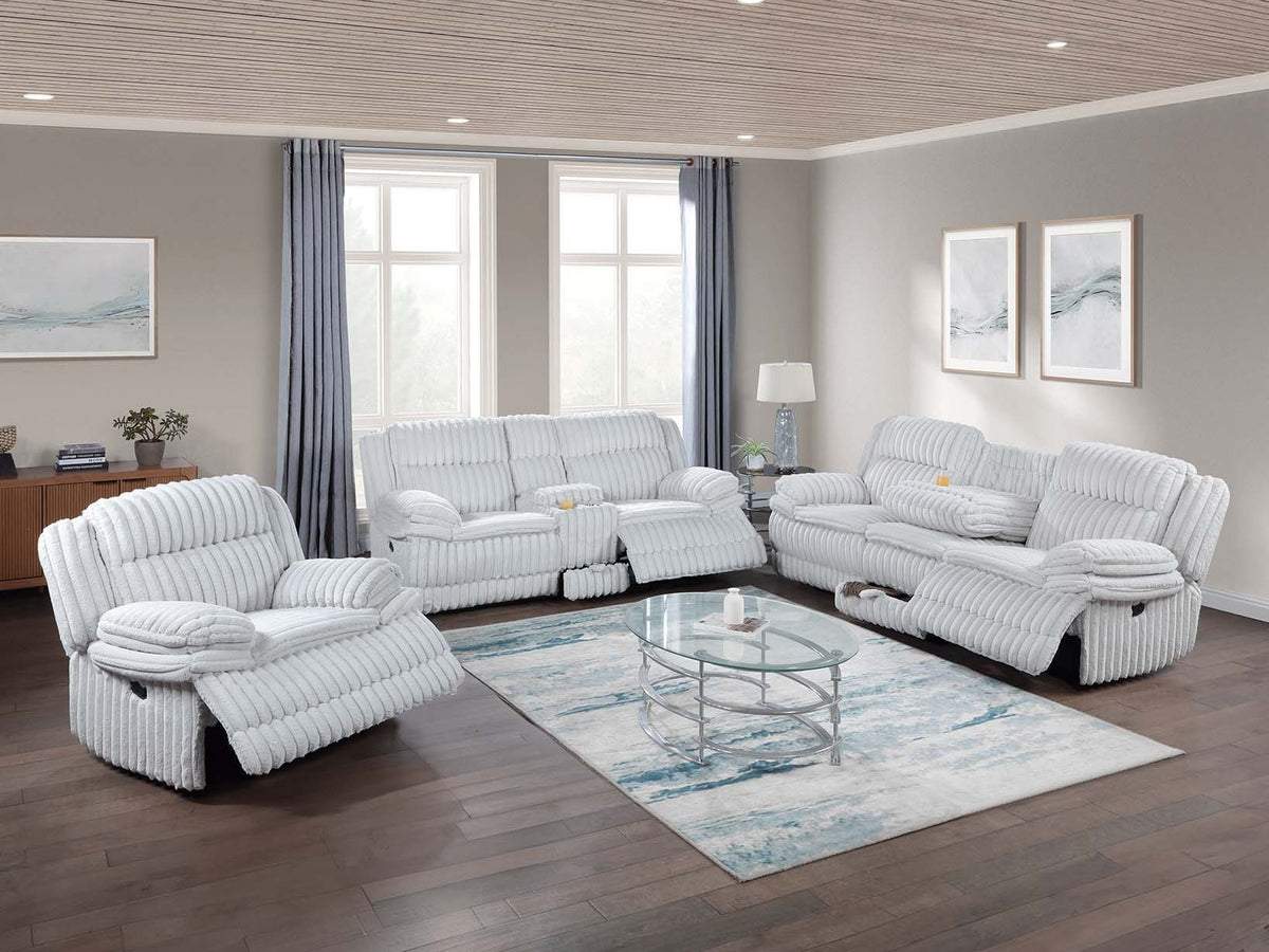 Recliner Lvst W/Console+Drawer - Light Gray