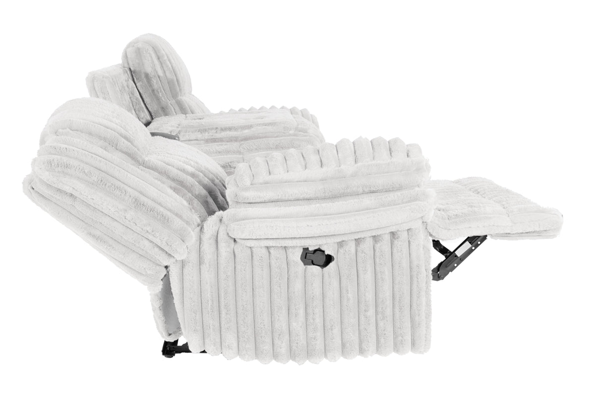 Recliner Sofa W/Fold Table+Charger+Drawer