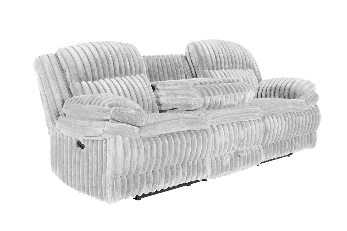 Recliner Sofa W/Fold Table+Charger+Drawer