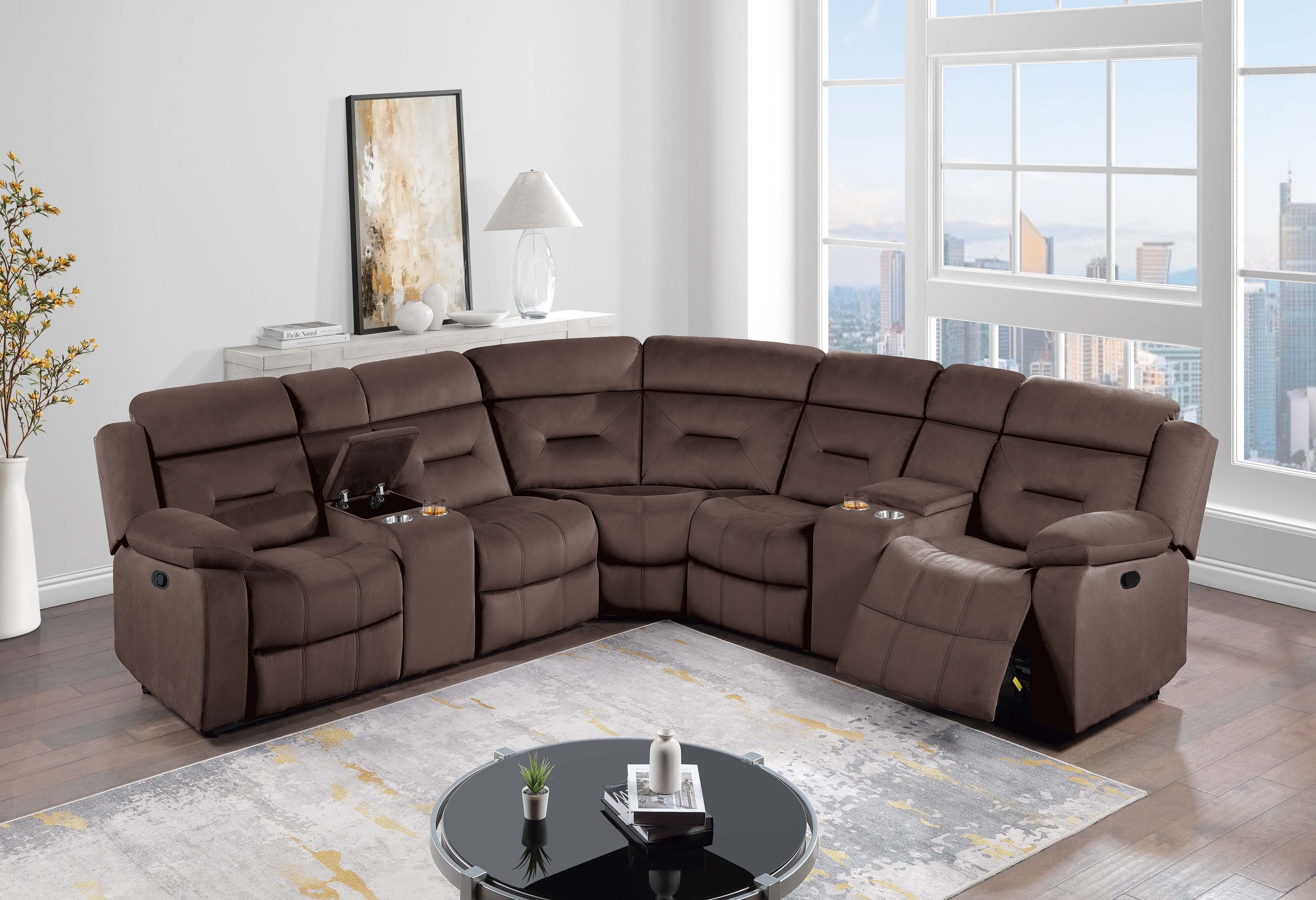 Manual Motion Sectional - Chocolate
