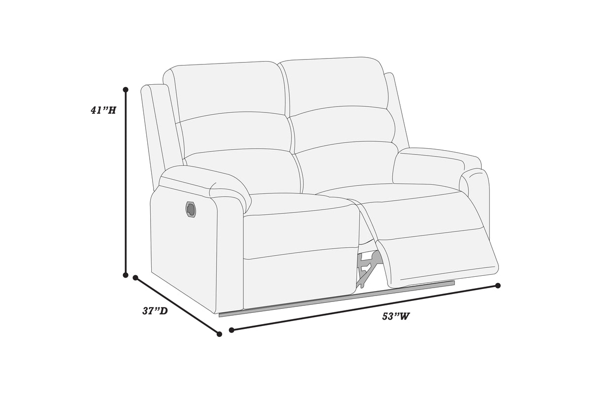 Reclining Loveseat - Sincere Bone Burlap Fabric