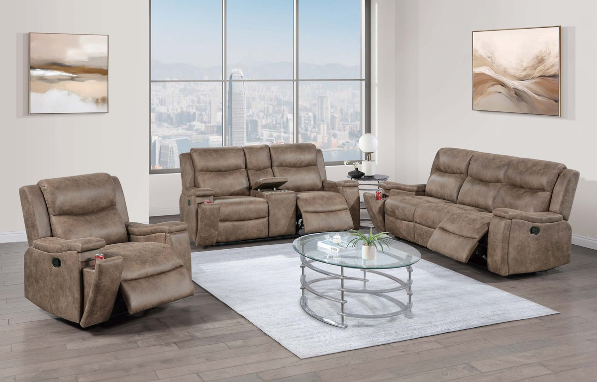 Recliner - Auburn Leather-Like Fabric