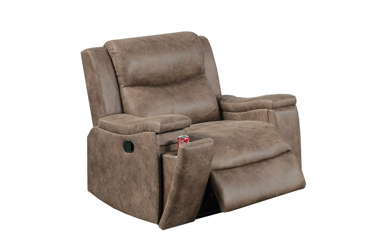 Recliner - Auburn Leather-Like Fabric