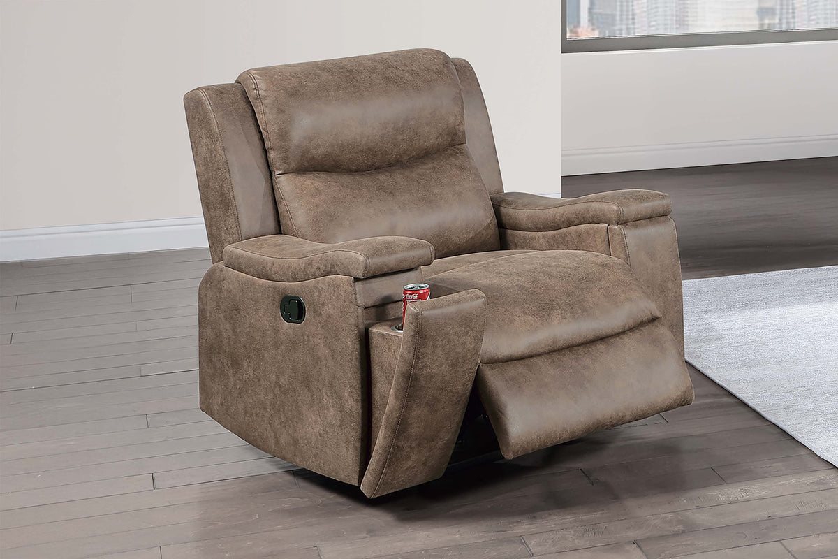 Recliner - Auburn Leather-Like Fabric