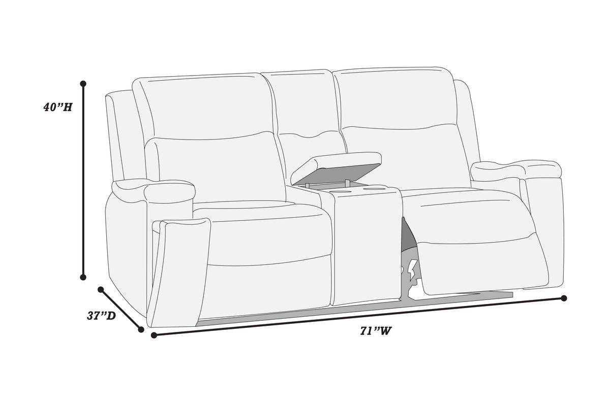 Reclining Loveseat W/ Console - Auburn Leather-Like Fabric
