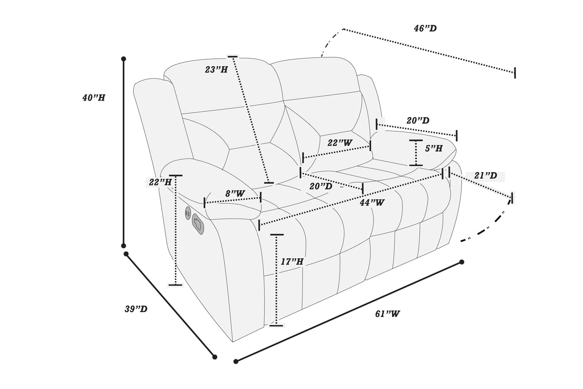 Reclining Loveseat - Chocolate